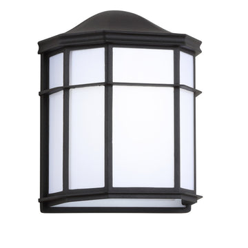 Henry 7.75" Outdoor Frosted Acrylic/Metal Integrated LED Wall Sconce - JONATHAN Y